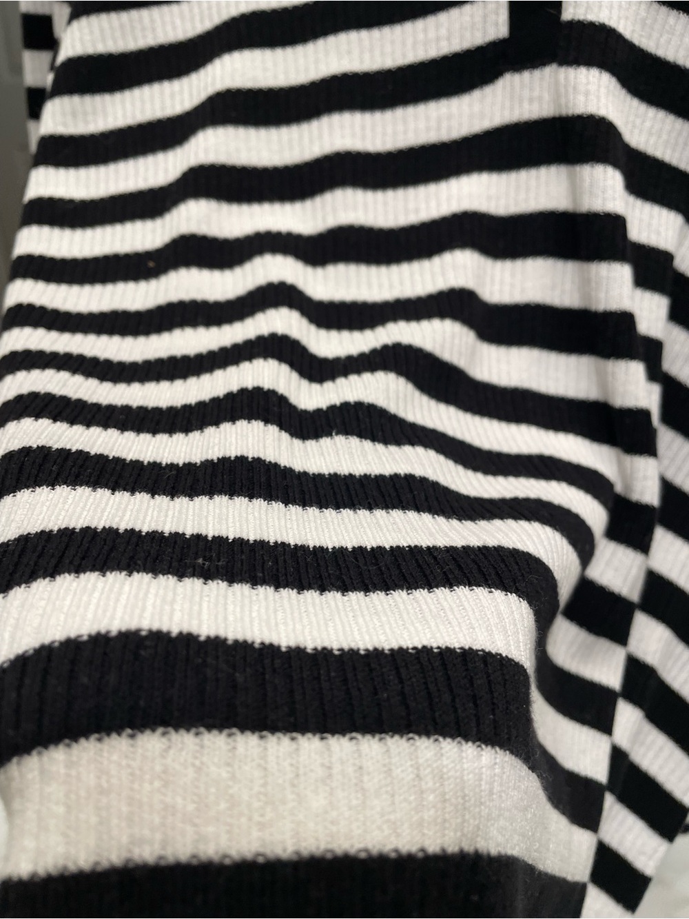 Talbots Black and White Striped Polo Ribbed Shirt - Picture 3 of 5